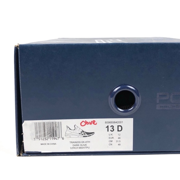 Polo Ralph Lauren Train 200 Green White Low Shoes - Picture 9 of 9